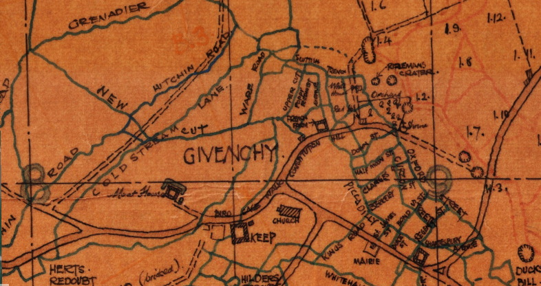 Trench Map Showing Crater I.4