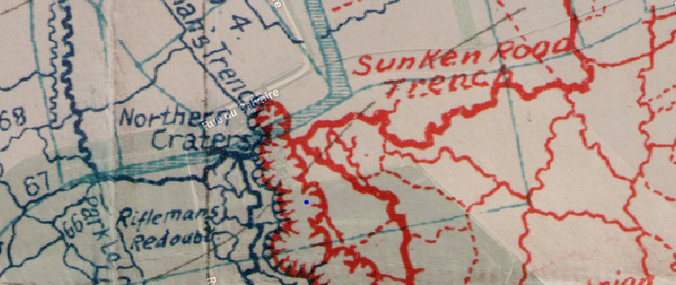 Trench Map Showing Northern Craters